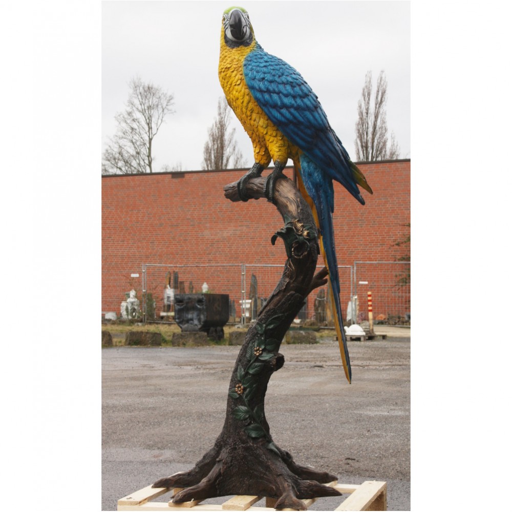 Großer Papagei Wandschmuck Papageien Figur Schwer Eisenguss Farbenfroh ca 36 cm