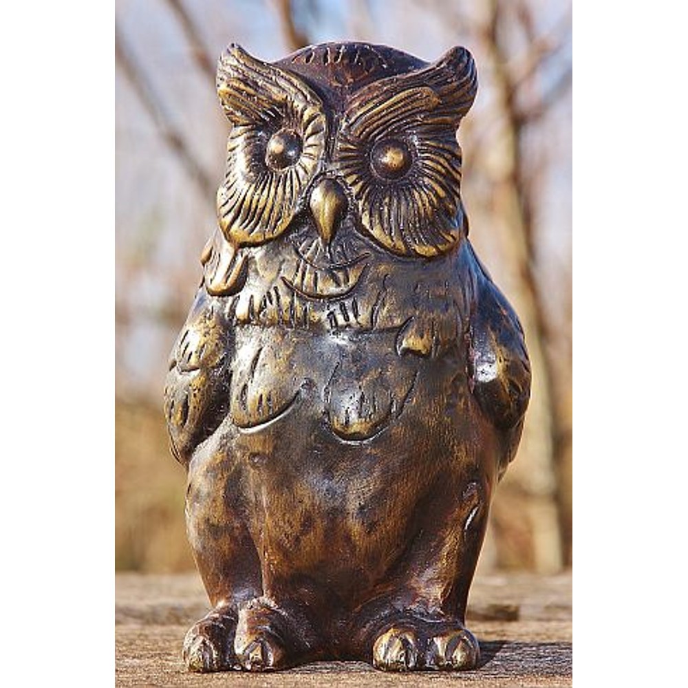 ★ Bronze Figur Eule owl mit antiker Patina 550 